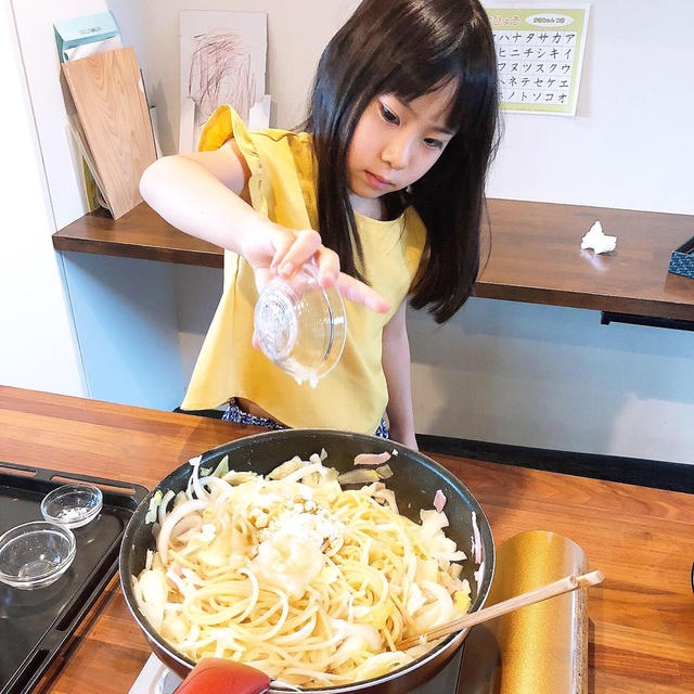 フライパン1つでペペロンチーノを作りました！！