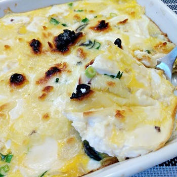 冷奴のリメイク料理！豆腐の豆乳チーズグラタン♪