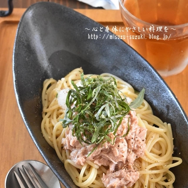 のど越しさっぱり♪おろし大根の冷製和風ツナパスタ