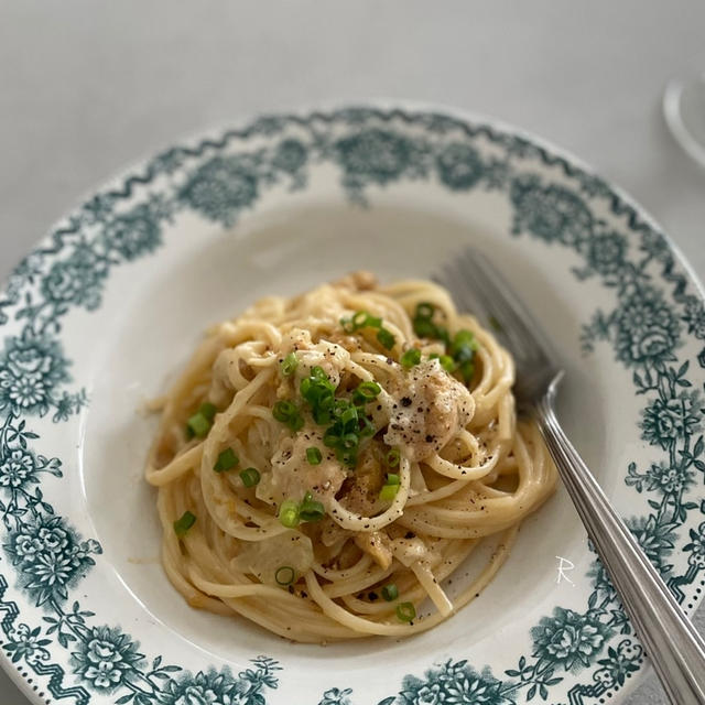うにのクリームパスタ＠フランスアンティーク、竹俣勇壱さんのフォーク