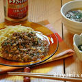 しいたけでかさまし！節約献立～マーボー麺。青梗菜と鶏肉の中華和え。しいたけのスープ。～ by 武田真由美さん