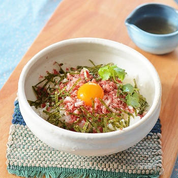 十勝スロウフード・牛とろフレークで牛とろ丼とスパゲティ♪