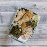 12/2～12/7のお弁当とお昼ごはん（手羽元と大根の梅酒煮、小松菜と豚肉のオイスターソース炒め、ハニーマスタードチキン、ガパオライス、豚肉の柚子胡椒炒め、キムチ炒飯）