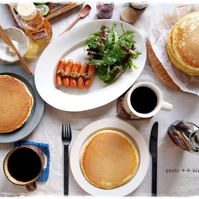 パンケーキの朝ごはん