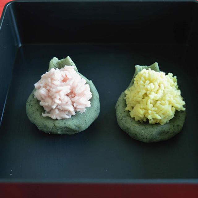 和菓子を作る　白餡と練りきりでひな祭りのお菓子