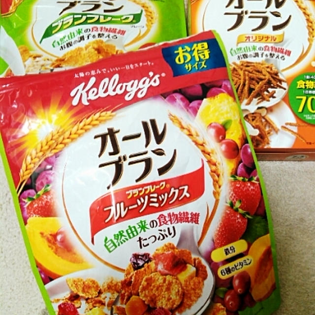 朝ごはんの定番☆オールブランで食物繊維たっぷり