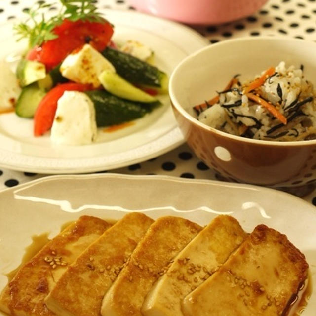 豆腐照り焼きと献立