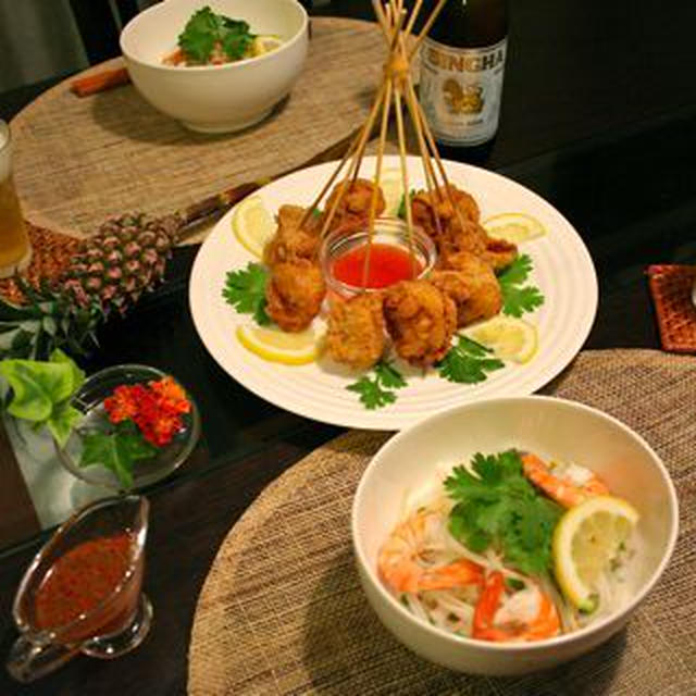 またまたタイ料理♪トム・ヤム味のから揚げ