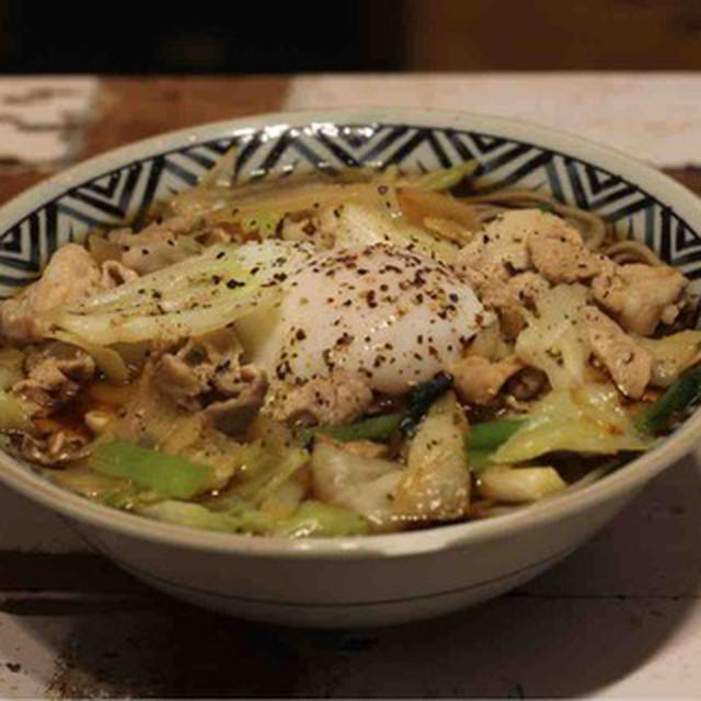【recipe】肉野菜炒め蕎麦／【SAKE】幻舞