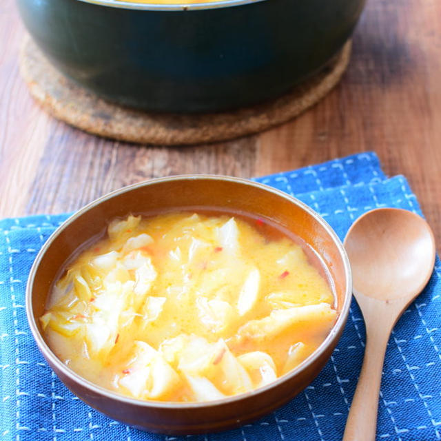 キャベツたっぷり！味噌スープのレシピ