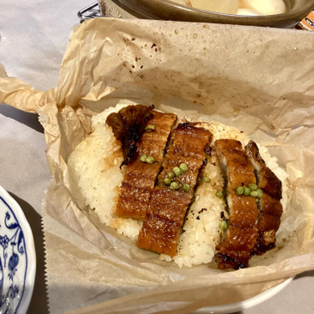 冬休みの料理-うなぎおこわ