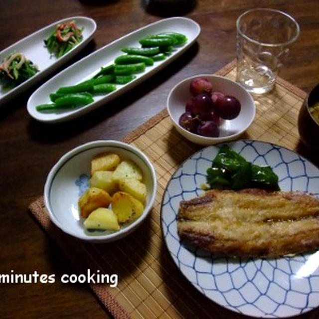 秋刀魚の蒲焼とお野菜色々晩御飯