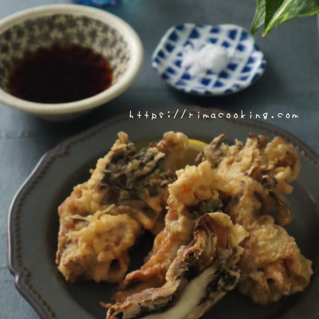 【レシピ】豚肉巻き舞茸の米粉天ぷら