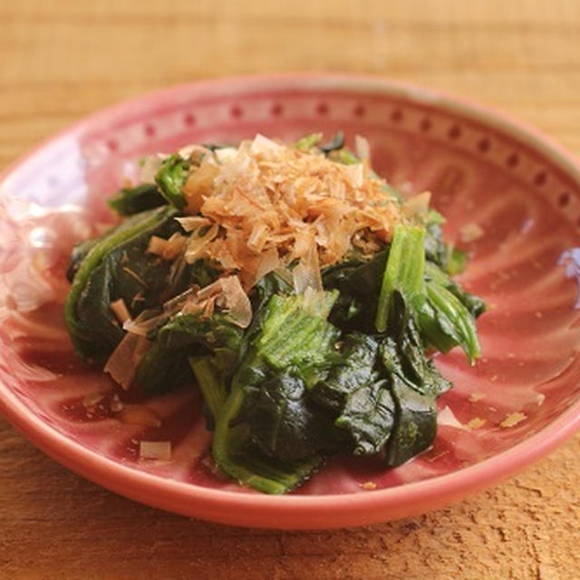 簡単・副菜♪ほうれん草の麺つゆお浸し