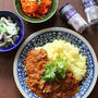 サフランライスで牛すじ肉のカレー