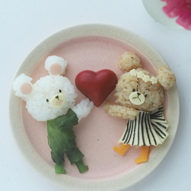 くまのがっこう・ジャッキー＆ディビッドのミニミニおにぎり＊キャラごはん