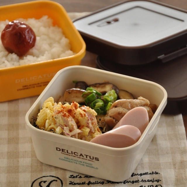 メインおかずを作るだけ！鶏肉としいたけがおいしい！ごはんがすすむお弁当。