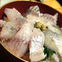 えぼ鯛丼、秋の根菜サラダ、ほうれん草の梅ナメコ和えと日本酒のマリアージュ