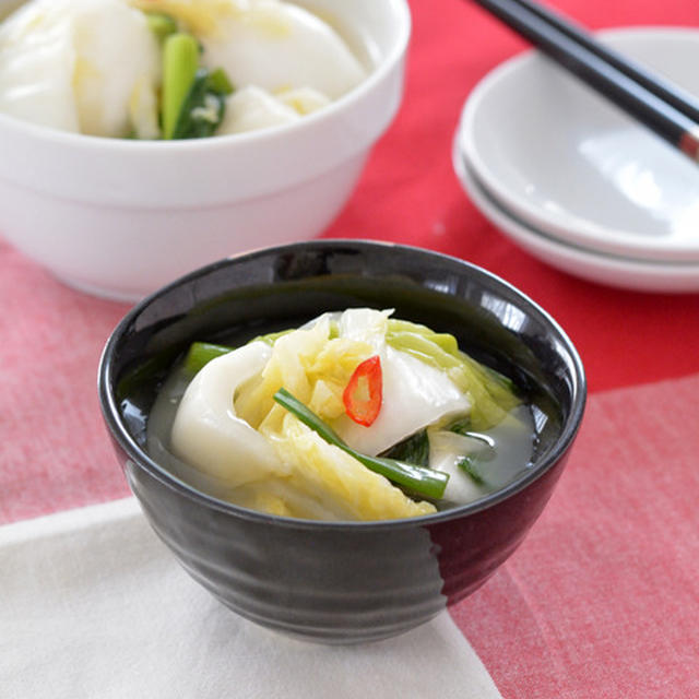 白菜の水キムチ。【米粉でお手軽・さっぱり浅漬け・たっぷり500g】