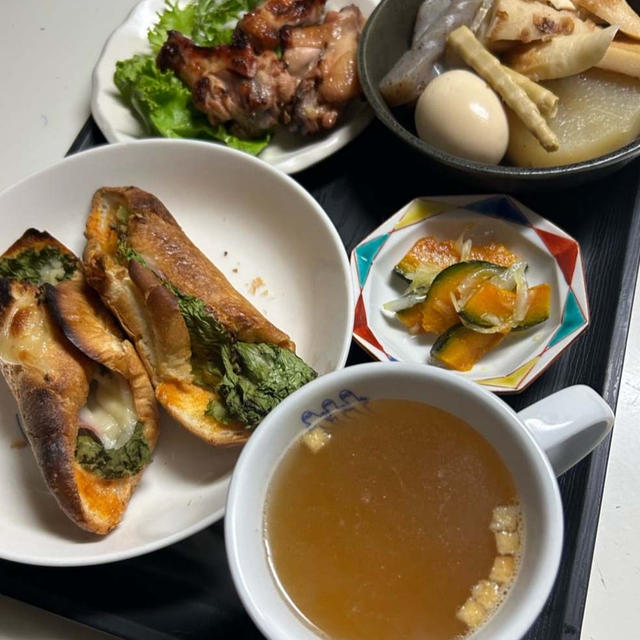 9.25☆ウチの夜ごはん ♡三太郎用です❣️和洋ごちゃ混ぜになりました(笑