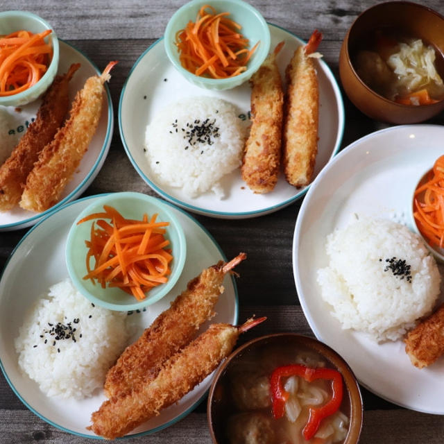 業務スーパーのエビフライで朝ごはん＆お弁当復活しました＼(^o^)／