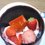 デニーズでランチ☆苺のプリンアラモードを子どもとはんぶんこ
