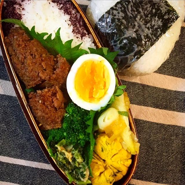 ★お弁当★寝る直前に言われた本日の旦那くんお弁当！と朝ごはん