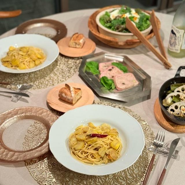 栗のペペロンチーノも今年最後かな？な、夜ごはん