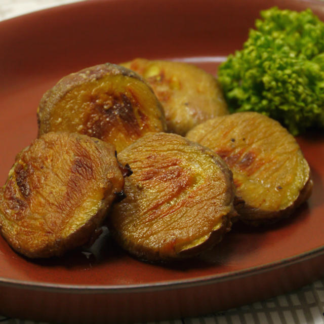 豚巻きさつまのオーブン焼き。　メインはレンジで晩御飯