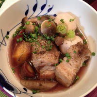 「塩豚グリルの味噌ポトフ」。