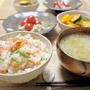 甘塩鮭といんげんの塩麹混ぜごはんのお夕飯。