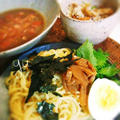 トマトつけ麺と牛肉の炊き込みご飯