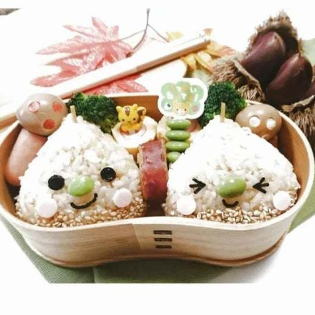 栗坊やおにぎりで秋弁当〖おにぎり弁当〗   #平日お昼ご飯はお弁当or外食