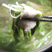 【生姜しゃぶしゃぶ〜豚と水菜とエノキもね】