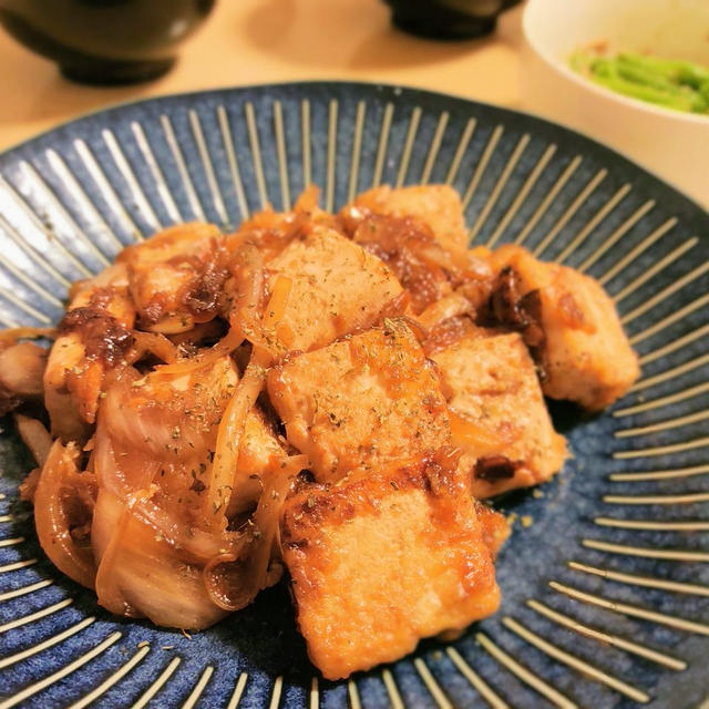 【ご飯がススム】木綿豆腐の和風にんにく炒め