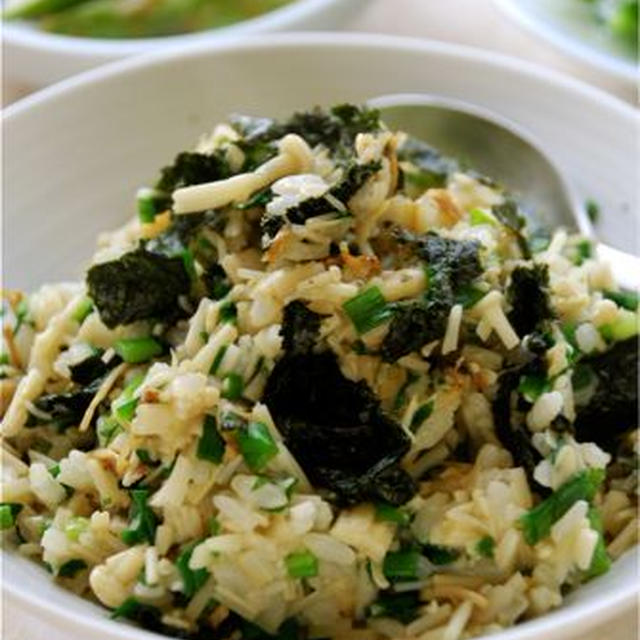 えのきと海苔の低カロ炒飯