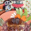 ロッシーニ風フォアグラのチーズ丼＆新玉ネギとオイルサーディンの柚子コショウサラダ（お家カフェ）