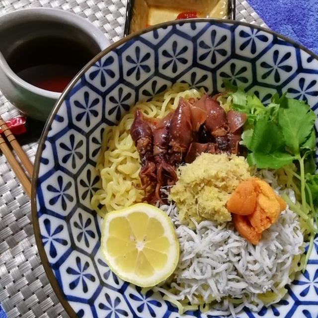 北海道産ウニ乗せ冷やし麺！！！ 冷やし中華・・始めました・・ズルズル！！！