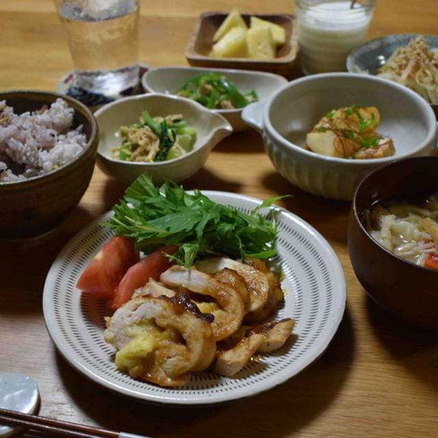 【むね肉deポテトチーズロールチキン】#ロールチキン#レンジ調理　…眼科で何度も謝ってきた