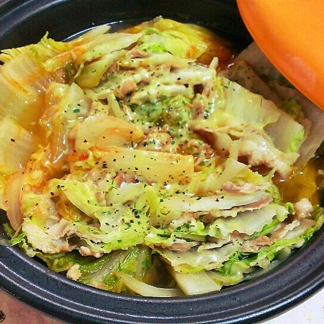 ＊豚肉と白菜のミルフィーユジンジャートマト煮込み＊
