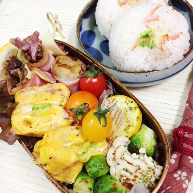 ６．１４　海老とじゃこおにぎり弁当～♪