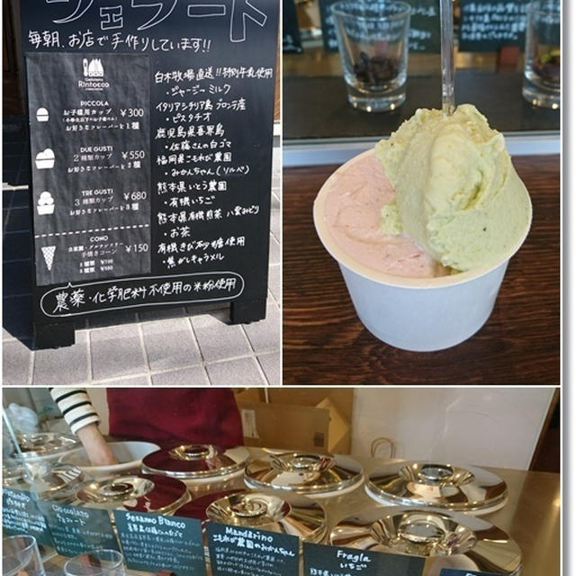ピスタチオ＆苺のジェラートと満開の桜を姫と見に行ってきた♪