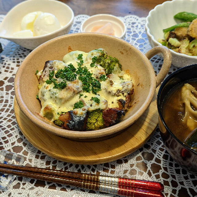 鯖缶で「サバグラタン」♬