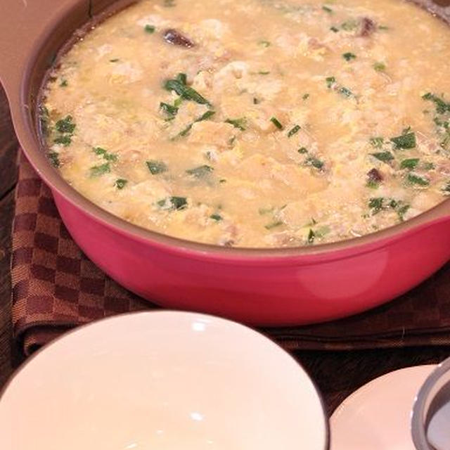 朝カフェ☆　お腹に優しい・栄養満点のニラ雑炊
