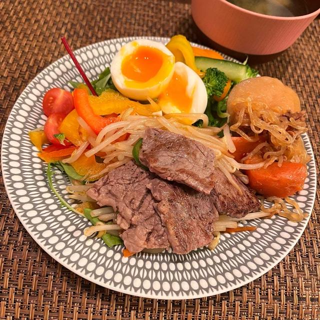 コストコ牛肉でステーキ風。