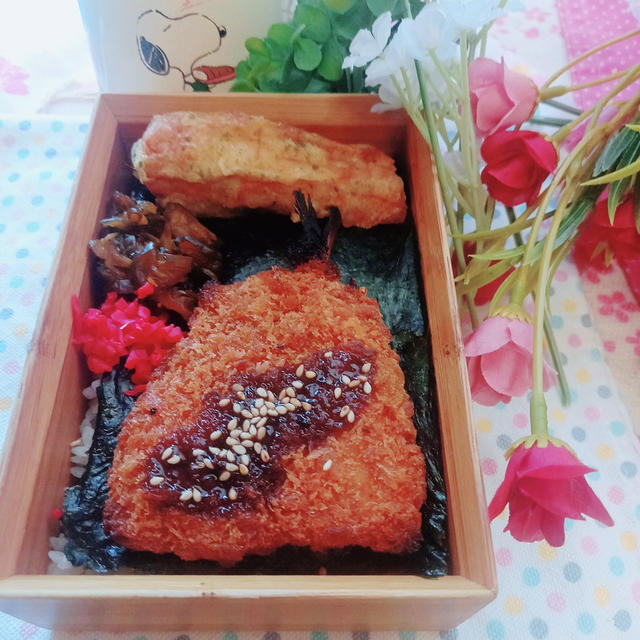 海苔弁鯵フライ竹輪の磯部揚げ弁当〖のっけ弁当〗