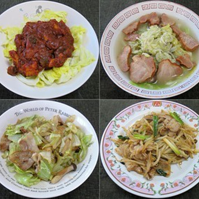 基本はキャベツですが、時々もやし：野菜食日記[599]-[602]