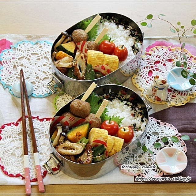 串ハンバーグ弁当♪