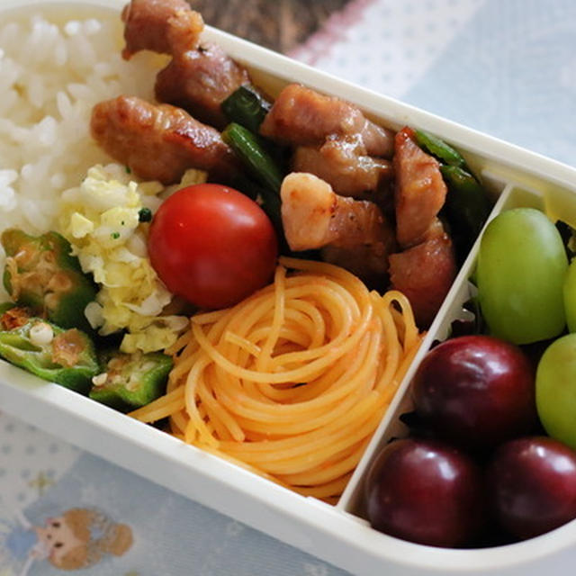 【弁当記録】豚肉とピーマンの味噌炒め・パスタなど