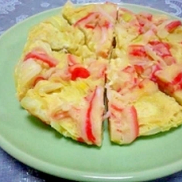 レンジでチン☆かにカマ入り蒸したまご　/　ピーマンの成長